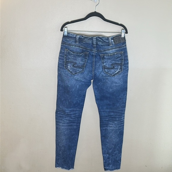 Silver Suki Skinny Jeans Distressed Stretch Mid Rise Womens Size 30 - Picture 9 of 15